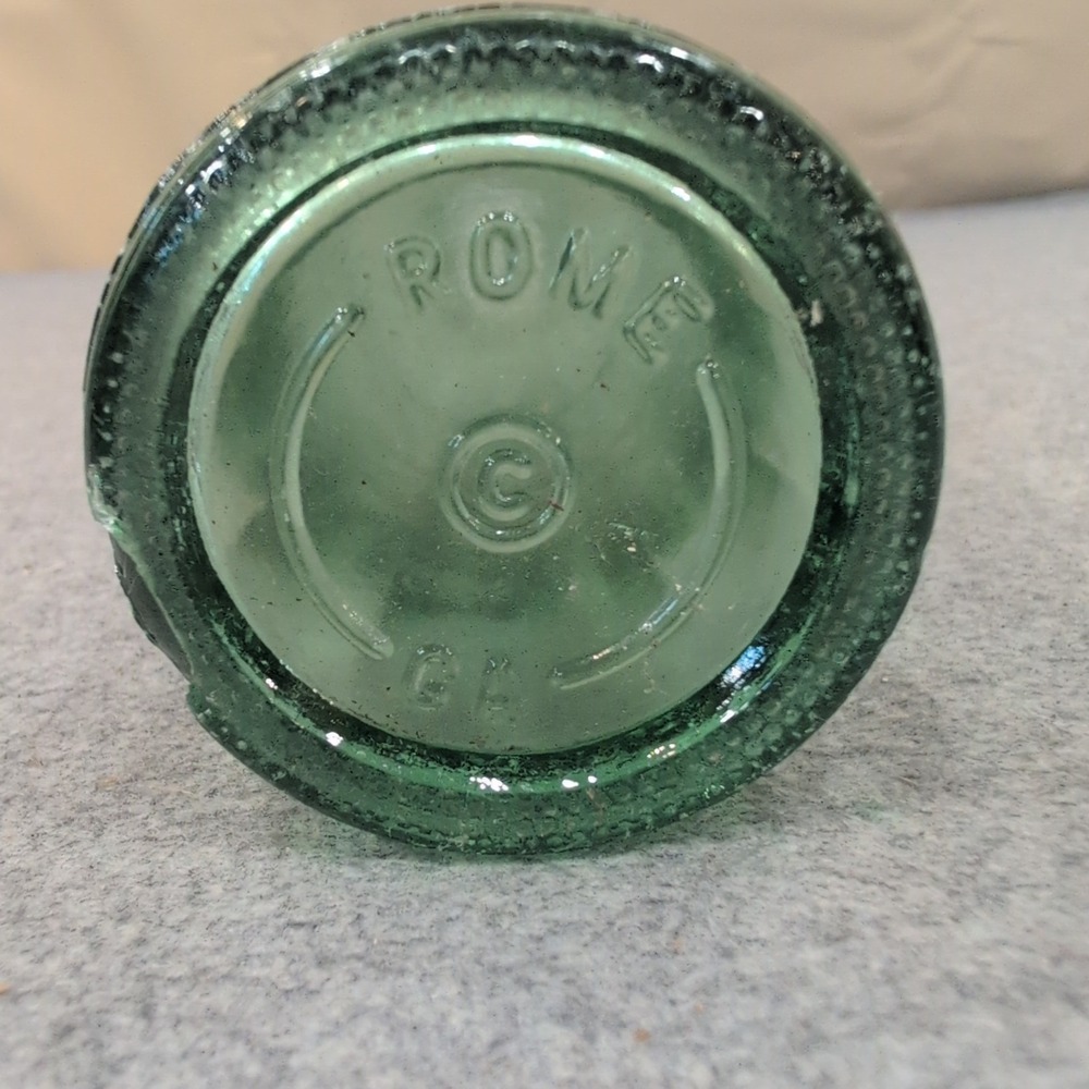 VTG Coca-Cola Glass Bottle Rome GA Georgia Green Embossed Hobbleskirt Contour - Picture 3 of 4